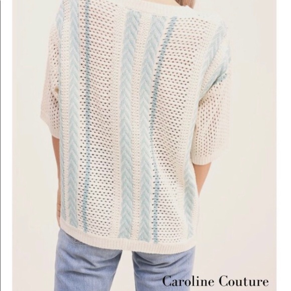 🍀LAST ONE🍀🎉HOST PICK🎉Open weave short sleeve sweater - Picture 3 of 4